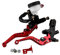 Aiuphing leve freno frizione moto,7/8 22mm gruppo frizione a clacson regolabile con pompa idraulical,Freno manubrio universale in alluminio,per Honda Suzuki Kawasaki Yamaha D10 (Rosso)