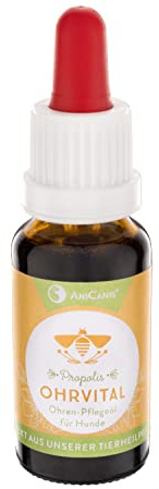 AniCanis Ohrvital Ohren-Pflegetropfen für Hunde - Ohrreinigung - 20ml | vom Tierheilpraktiker, Ohrentropfen mit Propolis & Bio-Öle, Ohrenpflege & Ohrmilben, Ohrensauberkeit