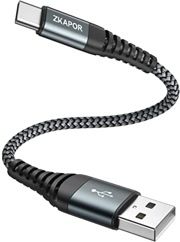 ZKAPOR Cavo USB C Corto 30CM Ricarica Rapida 3A Nylon Intrecciato Cavo Tipo C Compatibile per iPhone 15/15 Pro Max, Samsung Galaxy S23/S22/S21/S10, Note 10, Huawei P40/P30, Google Pixel