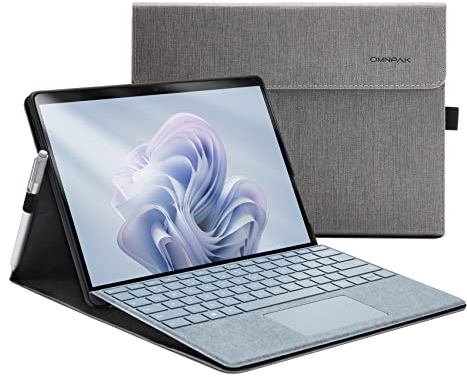 Omnpak Hülle für Microsoft Surface Pro 11 (2024) / Surface Pro 10 / Surface Pro 9 Case 13 Zoll, Lightweight Protective, Multiple Angle, Stylus Holder, Compatible with Type Cover Keyboard