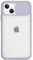 Mixroom - Cover Custodia per Apple iPhone 14 Protezione Fotocamera con finestrino Scorrevole in Silicone TPU Semi Trasparente Lilla