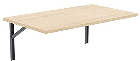 AKKE Wandklapptisch für Küche Zimmer Wohnzimmer Kinderzimmer 120 cm x 60 cm, Wandtisch klappbar, Klappbarer Wandtisch Küchentisch Kindertisch, Klapptisch Klappschreibtisch Küche Ahorn