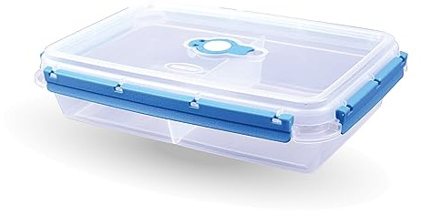 Bestlivings Frischhaltebox mit Deckel - Fresh System 2 Liter - Brotdose mit Trenner - Blau