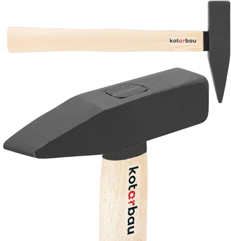 KOTARBAU® Hammer - 0,3 kg - Schlosserhammer mit Holzstiel - 26 cm - Vorschlaghammer - mit robustem Kopf - Ergonomisch - Heimwerker Werkzeug - Stahl
