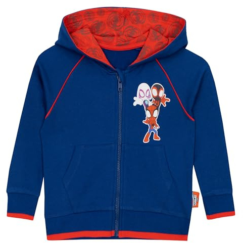 Marvel Felpa Spiderman | Maglia Bambino con Spidey e i Suoi Straordinari Amici | Felpe con Zip | Abbigliamento Spiderman