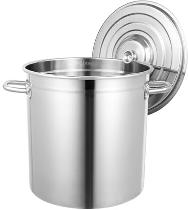 Casseruola commerciale con coperchio in acciaio inox 35L/50L/70L universale in acciaio inox pentola catering pentola pentola pentola adatto alla cottura (50L)
