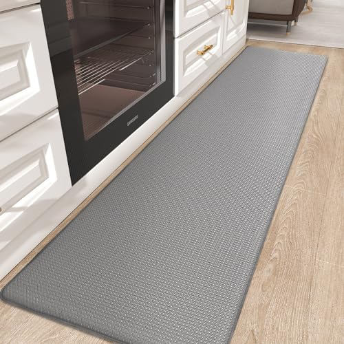 Color G Küchenläufer 60x240CM, küchenteppich waschbar rutschfest, Teppich küche mit Ölfest und Wasserdicht PVC, Gummirücken Küchenmatte für Esszimmer, Küche, läufer Flur (Grau)