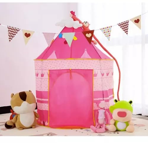 KRUZZEL 23475 Tente salière pour enfant Château de princesse pour intérieur et extérieur Rose