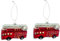 2 Stück Feuerwehrautos zum Hängen 8,4cm Glas Weihnachtsanhänger Geschenkanhänger Dekoanhänger Weihnachtsbaumanhänger