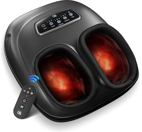 CILI 2026 Upgraded 4-in-1 Heated Foot Massager with Shiatsu, Compression & Vibration, Gifts for Women Men,Feet Massager Machine with Remote Control, Deep Kneading, Fits Big Feet 14 Men