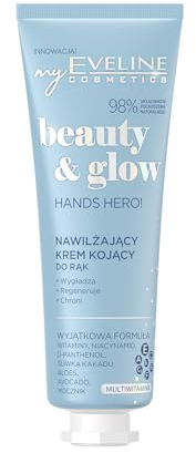 Eveline Cosmetics Beauty & Glow Nährende Handcreme - Feuchtigkeitsspendende und beruhigende Formel mit Multivitamin-Komplex, Aloe, Avocado und Kakadu-Pflaume für weiche und geschmeidige Hände, 50 ML