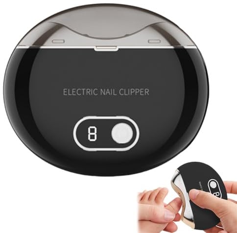 Quiet & Efficient Electric Nail Clipper, Cordless Design with Automatic Sanding, Perfect for Elders, and Adults Manicure Automatic Nail Clipper with Nail File, Rechargeable Nail Clipper (Black)