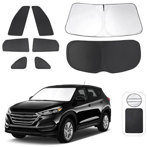 TINGLU Parasoles de Ventana para Hyundai Tucson 2016-2021 (no para Tucson 2022), Accesorios Laterales de Coche, Ventanas Completas, Triangulares, Parabrisas, Parasol, Rayos UV, protección de