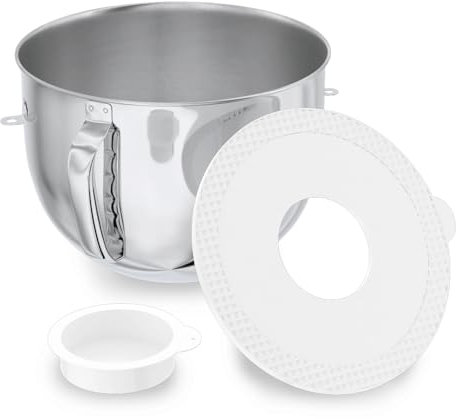 Stainless Steel 7QT Bowl+Lid Compatible with KitchenAid 7 Quart Bowl-Lift Stand Mixer Stand Mixer,Dishwasher Safe