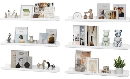 Lifewit Bilderbuch Hängeregale, 6er Pack 61cm Acryl Wandregal Raumdeko für Kinderbücher/Spielzeug/Foto/Bild/Frisierkommode/Schallplatten im Kinderzimmer Schlafzimmer Wohnzimmer Bad