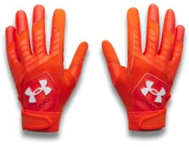 Under Armour Boys Youth Baseball Gloves (860) Dark Orange/Dark Orange/White, Large