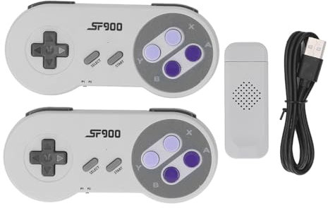 lihsong Pair of Wireless Game Console Memory Card Slot Plug and Play Ergonomic Retro Video Game Stick for SFC TV