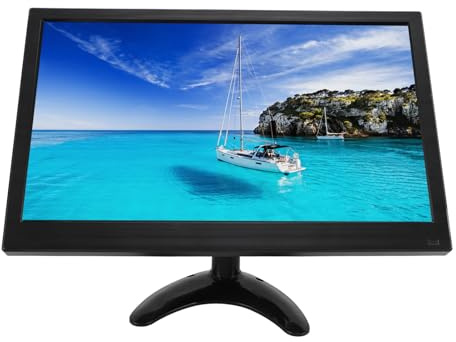 Externes 14-Zoll-HD-Display 1920 X 1080 mit BNC AV VGA HD-Multimedia-Schnittstelle USB MIC AUX Eingebauter Lautsprecher für RasPi PC TV Game-Überwachungskamera (EU-Stecker