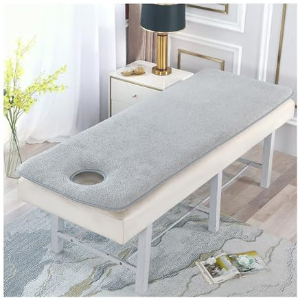 Mswborml C,R70x190cm, Plüsch Massageliege Matratzenauflage mit Gesichtsloch, Dickes Matratzenauflage für Massageliegen, Waschbar Massagetischauflagen mit Gummiband Spa-Bett Schutzauflage