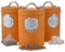 Cooks Professional 3 Piece Tea Coffee Sugar Cannister Set | Labelled Storage Tins | Containers with Airtight Lids | Canisters for Kitchen Accessories & Essentials | Orange & Silver