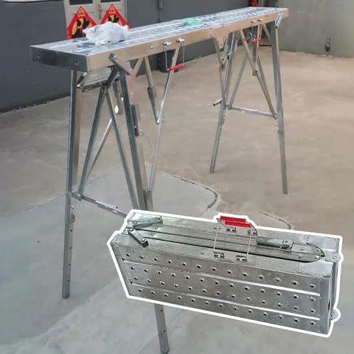 EXCLURA Gerüst Klappbares Höhenverlängerungsbrett zum Streichen, Tragbarer Gerüsthocker für den Hof, Leicht zu Verstauen, rutschfeste Arbeitsgerüstplattform mit Poröser Oberfläche(Style 9)