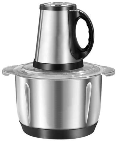Food Chopper Electric, Electric Chopper for Kitchen, Stainless Steel Meat Grinder, Minced Garlic and Chili Machine, 5L Large Capacity, with 2 Sets of 6-leaf Spare Knives(Large)
