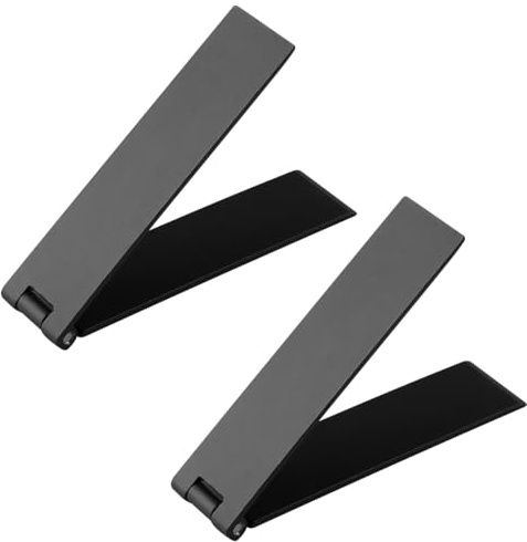 Lotsdonxia 2 Pcs Universal Phone Kickstand – Slim Adhesive Aluminium Stand for Vertical/Horizontal Viewing, Wireless Charger Compatible, Works with Most Different Brands of Phones (Black)