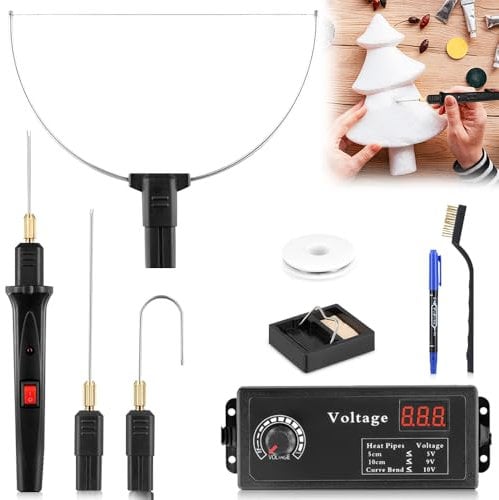 ADDLIVE 4 in 1 Foam Cutter, Hot Wire Foam Cutter Set with Adjustable Power Supply Adapter 9-36W, Styrofoam Cutting Hot Wire with 4 Different Cutting Heads, Polystyrene Cutting Tool for DIY