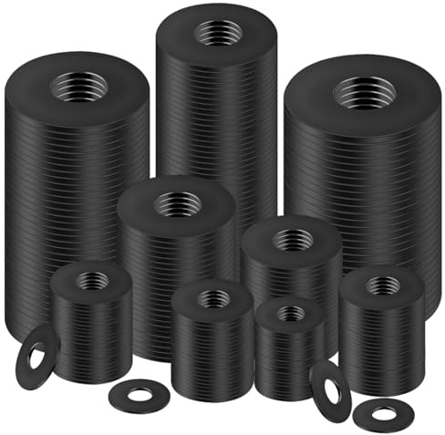 Hexizexi 80 arandelas negras M10 x 25 mm acero inoxidable | Arandela negra de acero inoxidable A2V2A para reparaciones en el hogar tornillos tuercas