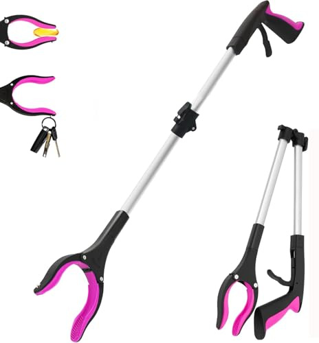 26 Litter Pickers Grabber Stick, Helping Hand Grabber for Adults, Disabled, and Elderly, Heavy Duty Pick Up Stick (26 Purple)
