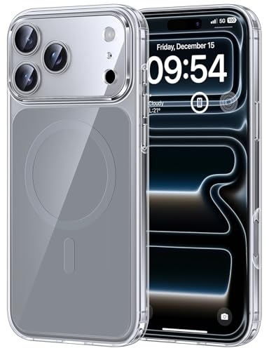 TAURI für iPhone 17 Pro Hülle 6,3 mit Einfarbigem Innenlayer, Kompatibel mit MagSafe, Vollständiger Kameraschutz, Stoßfest Militärstandard Magnetisch Durchsichtig Handyhülle - Grau