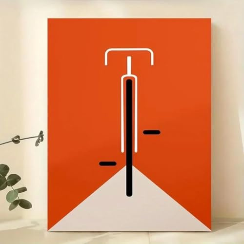 Vintage Fahrrad Bauhaus Leinwand Malerei Poster Drucke Mid-Century Illustration Wand Kunst Für Wohnzimmer Schlafzimmer Wohnkultur 50X70Cm Kein Rahmen