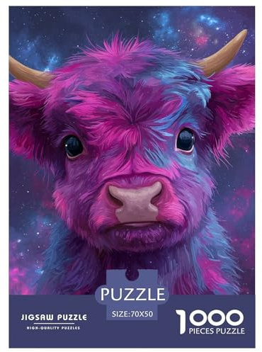 Highland_Kuh 1000 Teile Puzzle Für Erwachsene Tiere Impossible Puzzle Geschicklichkeitsspiel Geschenk 70x50cm/1000pcs