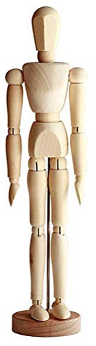 HEEPDD Zeichenpuppe aus Holz, 13 Cm Bewegliche Menschliche Figur mit Flexiblem Körper und Beweglicher Basis, für Künstler, die Skizzieren, Malen, Fotografie, Animationen Machen (Ungefähr 13 cm)