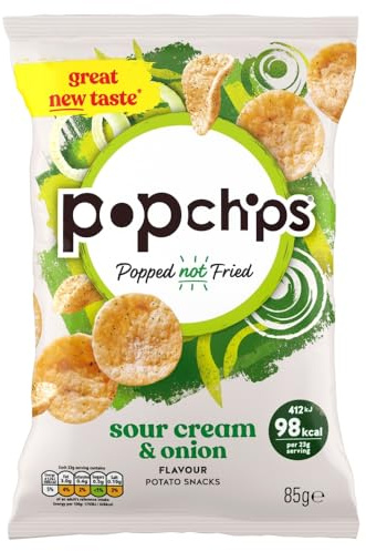 Popchips Sour Cream & Onion Potato Chips, 85g