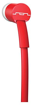 écouteurs Jax SOL Republic - Écouteurs anti-bruit et anti-nœud avec micro bouton de contrôle, son haute qualité puissantes basses voix vibrantes, taille 4x ajustement parfait – Rouge