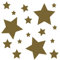 kleb-Drauf® | 18 Sterne | Gold - glänzend | Wandtattoo Wandaufkleber Wandsticker Aufkleber Sticker | Wohnzimmer Schlafzimmer Kinderzimmer Küche Bad | Deko Wände Glas Fenster Tür Fliese