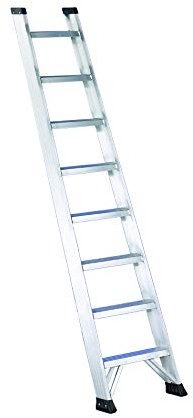 Svelt Scala 8 gradini Alluminio d'Appoggio Professionale Leggera e Robusta con Vaschetta Porta-Attrezzi, GLC