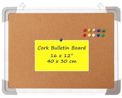Korktafel-Set für die Wand, Pinnwand, Korktafel, 40,6 x 30,5 cm, mit 10 Reißnägeln, kleine Wandaufhängung, Pinnwand, Nachrichtenbrett, Organizer für Zuhause, Büro, Schreibtisch und Kabine (40,6 x 30,5