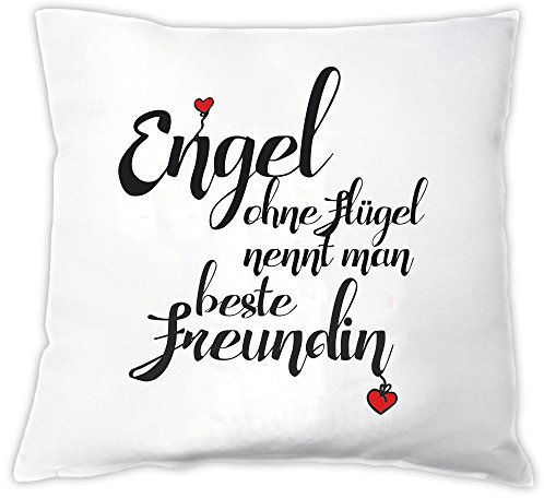 4youDesign Kissen Engel ohne Flügel nennt Man Beste Freundin, Zierkissen, Dekokissen, Geschenkidee, Geburtstag, Beste Freundin, Weihnachten