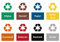 Generic Recycling Aufkleber Set Müll Abfall Sticker 8 Motive (10 x 15 cm, 5 x 7,5 cm) Kratzfest & Witterungsbeständig