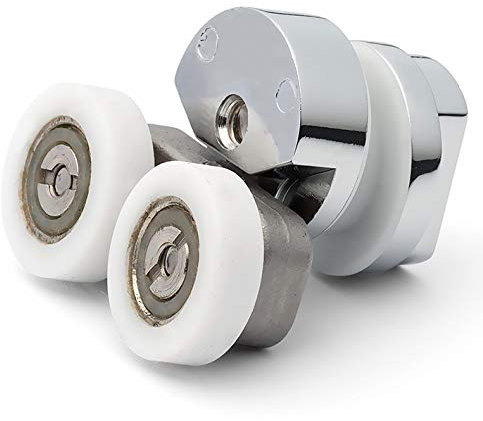 1 x E4 ShowerPart Twin/Double Shower Door Roller/Wheel/Runner. Wheel Diameter 21mm, Wheel Thickness 6mm, Zinc Alloy, Replacement.