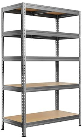 GiaSta.it Scaffale metallico a più livelli 5 ripiani cm L120xP45xH180 Alta portata Zincato Incastro