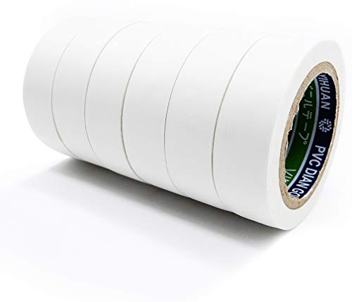 ALBOYI Isolierband 6 Rollen, 17mm x 9m Elektrisches Klebeband Selbstklebendes, PVC Isolierband Wasserdichtfür für Isolieren, Reparieren, Bündeln von Kabeln, Gafferband, Weiß