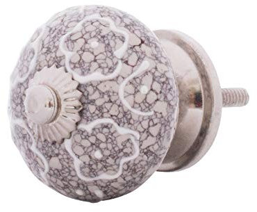 Knober Möbelknopf Keramik Marmoriert Porzellan Landhausstil Shabby-Chic Schrankknopf Türgriff (Beach 01 Ø40mm)