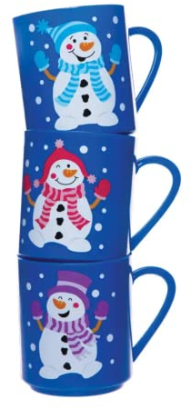 Baker Ross Tasses Bonhomme de Neige (Paquet de 4) - Loisirs créatifs de Noël pour Enfants AT257