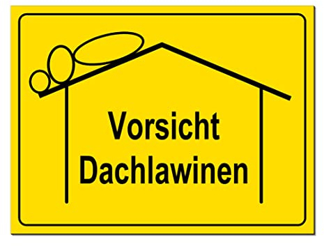 Vorsicht Dachlawinen-Schild-Aluminium Verbund-4 Größen-3 mm Materialstärke-Warnschild-Hinweisschild-Türschild (1255 = 40 x 30 cm mit 4 Löcher)
