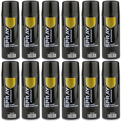 H HANSEL HOME Pintura Spray Negro Mate 400 Ml - Pack de 12 Unidades