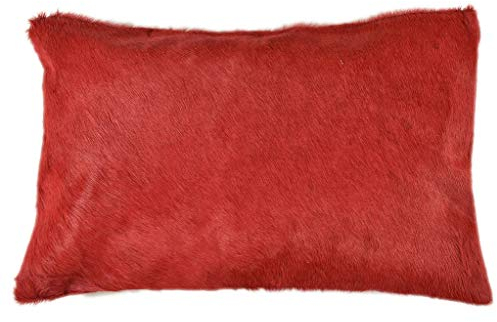 generisch KUHFELL Kissenbezug ROT 40 x 60 cm DEKO Kissen AUS ECHTEM KUHFELL BEIDE Seiten AUS Fell