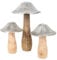 Logbuch-Verlag 3 Pilz Figuren Geschenk Frühling Herbst Dekoration Silber braun aus Holz & Metall Dekofiguren Set